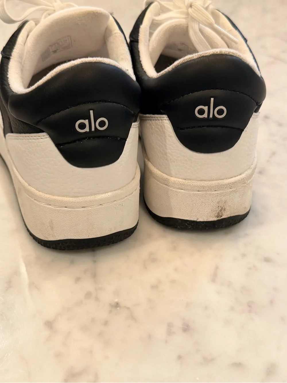 Alo Black & White Leather Sneakers